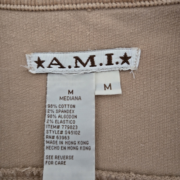 Vintage A.M.I. Y2K Women's Size M Tan Corduroy Jacket Stretch Boho Trucker-Style - Picture 5 of 15